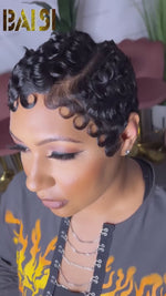 BAISI Full Lace Finger Wave Short Wig