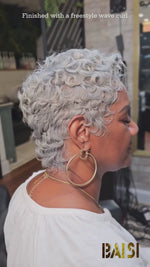 BAISI Silver Grey Quick Weave Short Cut Wig