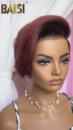 BAISI Sexy Ombre Short Color Wig