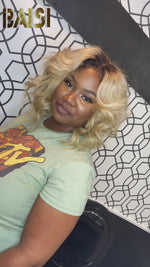 BAISI 250% Ombre Blonde Wavy BoB Wig