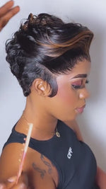 BAISI Sexy Short With Highlight Lace Frontal Wig