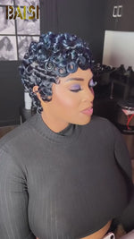 BAISI Pixie Highlight Finger Wave Wig