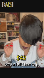 BAISI Side Part Full Lace Pixie Cut Wig