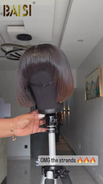 Baisi Machine Made Double Drawn 1b/30 Straight Bang Wig