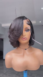 BAISI Sexy Side Straight With Wavy Bleached Knots BOB Wig