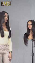 BAISI 13X4 Double Drawn Straight Wig