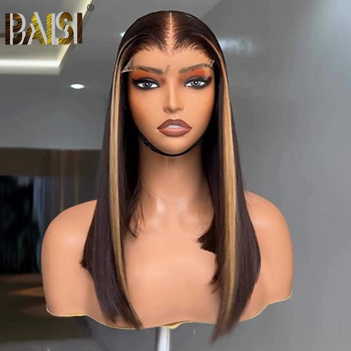 SLIK VIETNAMESE DOUBLE DRAWN WIGS Customized Wig BAISI Straight With Highlight Color Lace Wig