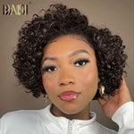 special offer BOB Wig BAISI Curly Side Part BOB 8 Inch