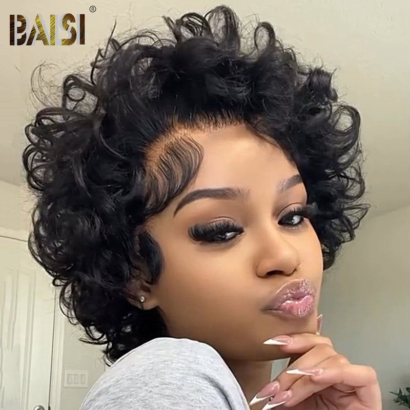 USA BOB Wig BAISI Sexy Bouncu Curl Lace BOB Wig