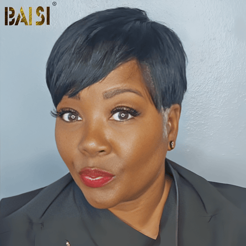 USA topper BAISI Natural Black Straight Partial Topper(Not A Wig)