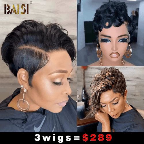 Wholesale Baisi 1 Full Lace Wig+1 Curly Highlight Wig+1 Finger Wave Wig=$289