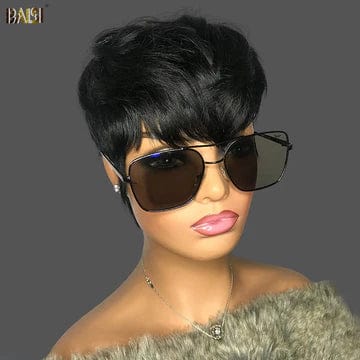 Wholesale Baisi 1 Machine Made Finger Wave+1 Lace Finger Wave Wig +1 Black Mahcine wig=$149