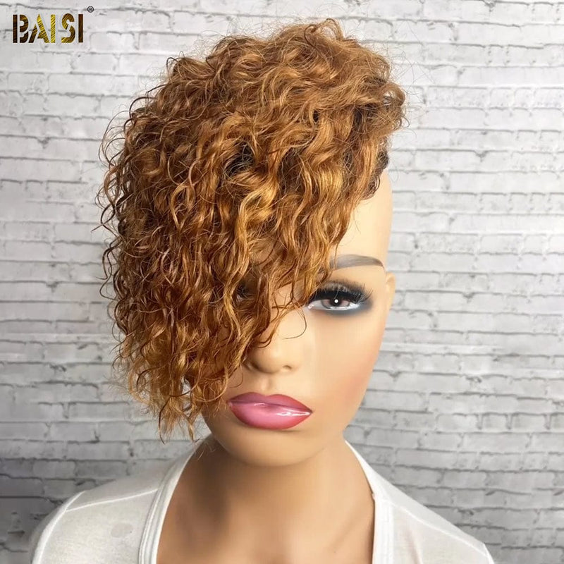 Wholesale price for 3 wigs Baisi $59 Wholesale Price Honey Brown Curly Partial Topper