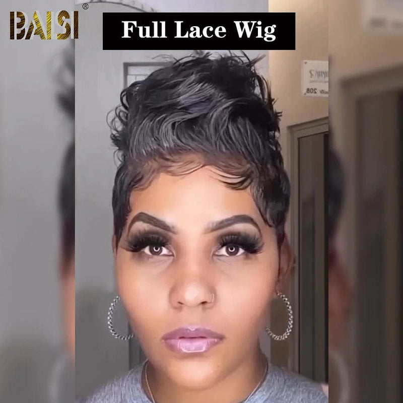 Wholesale price for 3 wigs Wholesale price for 3 wigs Baisi $129 Wholesale Price Full Lace Pixie Cut Wavy Wig