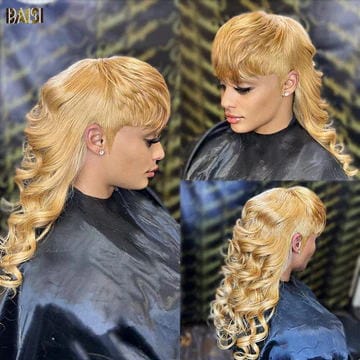 Wholesale price for 3 wigs Wholesale price for 3 wigs Baisi $89 Wholesale Price Honey Blonde Wavy Mullet Glueless Wig