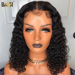 hairbs bob wig BAISI Curly Bob Wig 100% Human Hair 200% Density